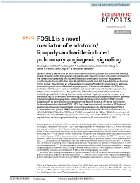 FOSL1 Is a Novel Mediator of Endotoxin/Lipopolysaccharide