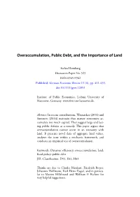 Overaccumulation, Public Debt, and the Importance of Land