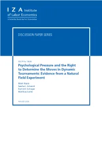 Psychological Pressure and the Right to Determine the Moves in Dynamic Tournaments: Evidence from a Natural Field Experiment