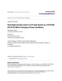 PV-STATCOM) for Damping of Power Oscillations