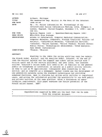 The Generation Gap: Minitel in the Face of the Internet. PUB DATE 1996-00-00 NOTE 6P.; In: Online Information 96