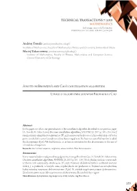 A Note on Browkin's and Cao's Cancellation Algorithm Uwagi O