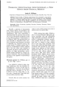 Apocynaceae: Apocynoideae), a New Genus from Oaxaca, Mexico