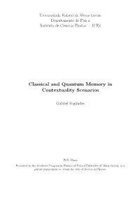 Classical and Quantum Memory in Contextuality Scenarios