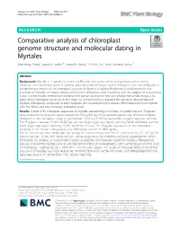 Comparative Analysis of Chloroplast Genome Structure and Molecular Dating in Myrtales Xiao-Feng Zhang1, Jacob B