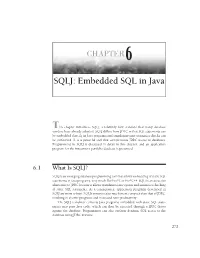 Embedded SQL in Java