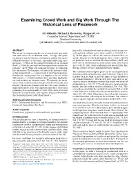 Examining Crowd Work and Gig Work Through the Historical Lens of Piecework