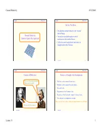 General Relativity 05/12/2008 Lecture 15 1