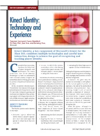 Kinect Identity: Technology and Experience