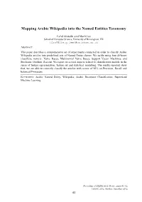 Mapping Arabic Wikipedia Into the Named Entities Taxonomy