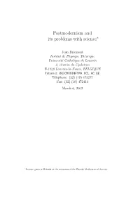 Postmodernism and Its Problems with Science∗