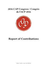 Report of Contributions