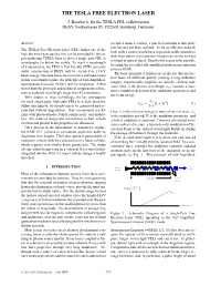 The Tesla Free Electron Laser J