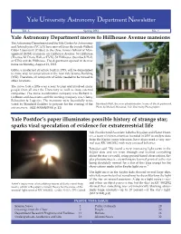 Yale University Astronomy Department Newsletter Yale