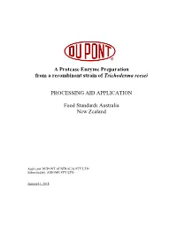 A Protease Enzyme Preparation from a Recombinant Strain of Trichoderma Reesei