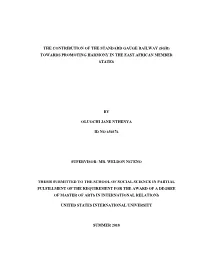 An Analysis of the Economic Value of the Standard Gauge Railway (SGR