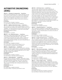 Automotive Engineering (AENG) 1