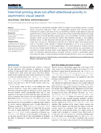 Inter-Trial Priming Does Not Affect Attentional Priority in Asymmetric Visual Search