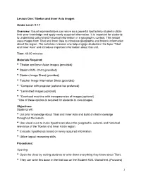 Lesson One: Tibetan and Inner Asia Images Grade Level: 9-12 Overview