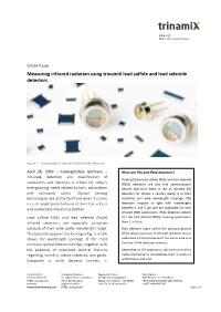 Measuring Infrared Radiation Using Trinamix Lead Sulfide and Lead Selenide Detectors