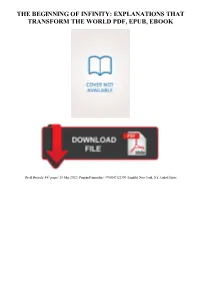 The Beginning of Infinity: Explanations That Transform the World Pdf, Epub, Ebook