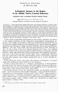 Acidophytic Steppes in the Region of the Middle Vltava (Central Bohemia)