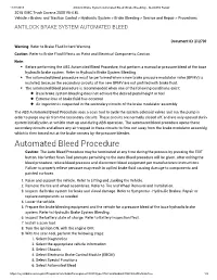 Automated Bleed Procedure, First Perform a Manual Or Pressure Bleed of the Base Hydraulic Brake System
