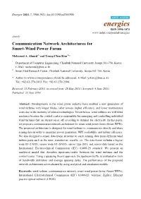 Communication Network Architectures for Smart-Wind Power Farms