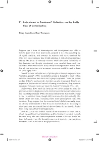 Embodiment Or Envatment?: Reﬂections on the Bodily Basis of Consciousness