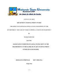 Faculty of Arts Department of Development Studies the Effects Of