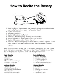 How to Recite the Rosary