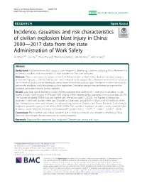 Incidence, Casualties and Risk Characteristics of Civilian Explosion