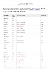 Language ISO Codes
