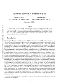Quantum Approach to Bertrand Duopoly