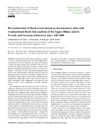 Reconstruction of Flood Events Based on Documentary Data And