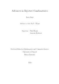 Advances in Bijective Combinatorics