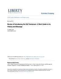 Review of Introducing the Old Testament: a Short Guide to Its History and Message