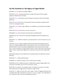 S1E13 Let the Sunshine In: the Legacy of Logan Boulet Transcript