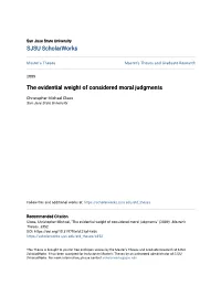 The Evidential Weight of Considered Moral Judgments