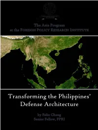 Transforming the Philippines' Defense Architecture