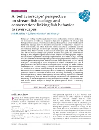 A Behaviorscape Perspective on Stream Fish Ecology and Conservation