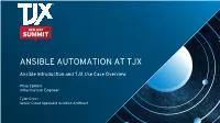 Ansible Automation at Tjx