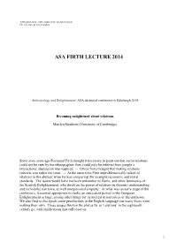 Asa Firth Lecture 2014