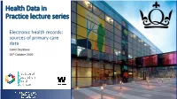 Health Data in Practice Lecture Series