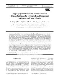 Hyperpigmentation in North Sea Dab Limanda Limanda. I. Spatial and Temporal Patterns and Host Effects