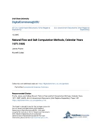 Natural Flow and Salt Computation Methods, Calendar Years 1971-1995