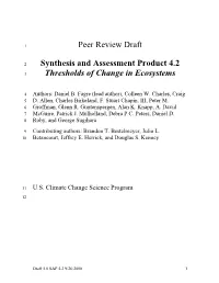Peer Review Draft Synthesis and Assessment Product 4.2 Thresholds