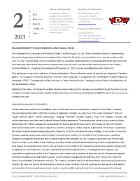 Q2 2021 Management's Discussion & Analysis