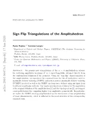 Sign Flip Triangulations of the Amplituhedron Arxiv:2001.06473V1