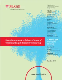 Using Coursework to Enhance Students' Understanding of Research/Scholarship